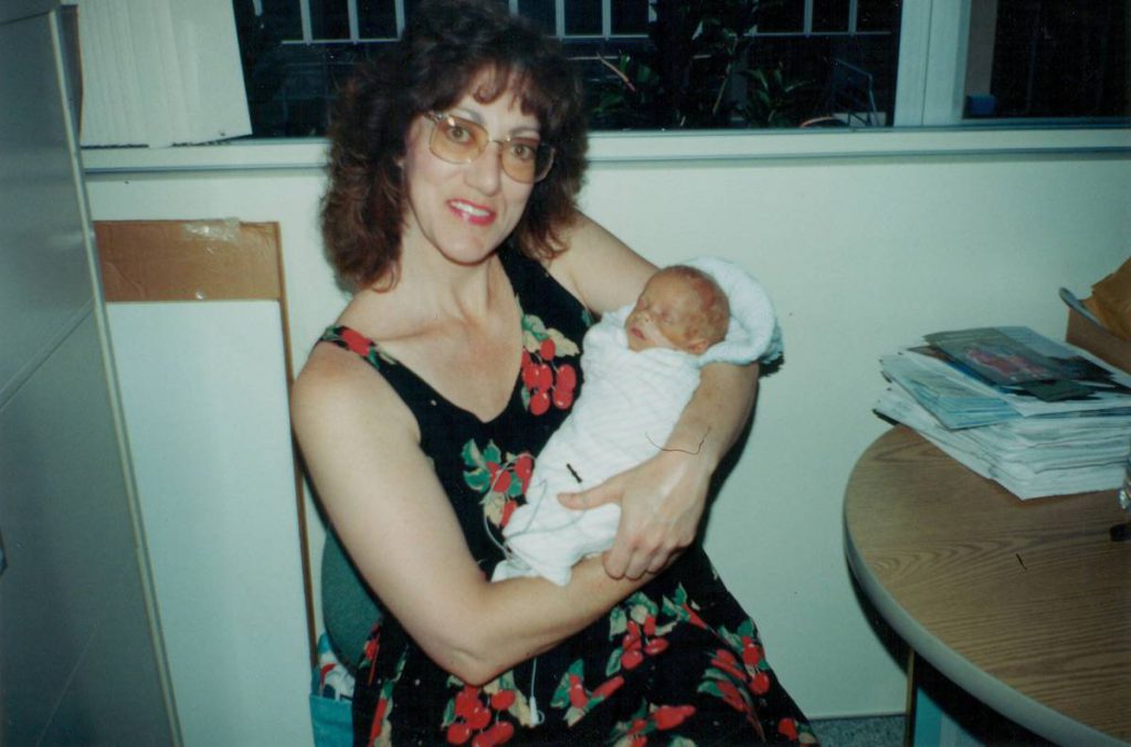 Sue with Preemie Baby